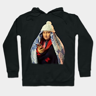 Mona Lisa On Her Phone Hoodie